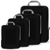 PANDA JOYS 4 Set Compression Packing Cubes Travel - Travel Accessories Black PANDA JOYS 4 Set Compression Packing Cubes Travel - Travel Accessories Black