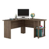 AMERIWOOD HOME DAKOTA L-DESK WITH BOOKSHELVES 9354333COM - RUSTIC OAK