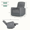 Evolur Belmont Nursery Glider Chair with Massager in Cosmic Grey