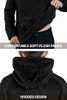 GINGTTO MENS SHERPA HOODIE SWEATER - SIZE: MEN XL - BLACK New