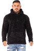 GINGTTO MENS SHERPA HOODIE SWEATER - SIZE: MEN XL - BLACK