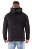 GINGTTO MENS SHERPA HOODIE SWEATER - SIZE: MEN XL - BLACK