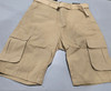 BLU ROCK NEW YORK MEN SLIM FIT STRETCH BELTED CARGO SHORTS - SIZE: 38 - KHAKI New
