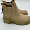 MEMON WOMEN'S CHELSEA BOOTS CASUAL CHUNKY HEEL SLIP ON ELASTIC - 8.5 - KHAKI New MEMON WOMEN'S CHELSEA BOOTS CASUAL CHUNKY HEEL SLIP ON ELASTIC - 8.5 - KHAKI New