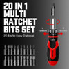 IRONCUBE 53-PIECE SOCKET RATCHET WRENCH 20-IN-1 WITH 2-IN-1 WRENCH BLACK/RED