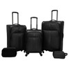 SKYLINE SOFTSIDE CHECKED SPINNER 5PC LUGGAGE SET - BLACK