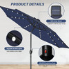Simple Deluxe 9' Solar Umbrella 32 LED Lighted Patio Umbrella - Dark Blue Simple Deluxe 9' Solar Umbrella 32 LED Lighted Patio Umbrella - Dark Blue