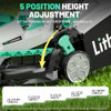LITHELI CORDLESS LAWN MOWER 13" 5 HEIGHTS 20V BRUSHLESS MOTOR E1-L33LMBC - GREEN LITHELI CORDLESS LAWN MOWER 13" 5 HEIGHTS 20V BRUSHLESS MOTOR E1-L33LMBC - GREEN