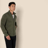 Amazon Essentials Men's Sweatshirt Mock Neck Fleece Zip Up Olive Heather M New Amazon Essentials Men's Sweatshirt Mock Neck Fleece Zip Up Olive Heather M New