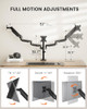 ERGEAR TRIPLE MONITOR MOUNT HOLDER EGTS5B - BLACK ERGEAR TRIPLE MONITOR MOUNT HOLDER EGTS5B - BLACK