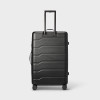 OPEN STORY HARDSIDE LARGE CHECKED SPINNER SUITCASE - BLACK