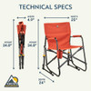 GCI OUTDOOR FREESTYLE ROCKER FOLDABLE ROCKING CAMP CHAIR - TERRACOTTA ORANGE New