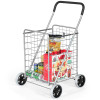 GENERIC FOLDING SHOPPING CART PORTABLE FOR GROCERY LAUNDRY TRAVEL - GRAY New