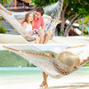 Y-STOP 13FT Double Hammock with Pillow, Rope Chains & Hooks - Natural