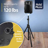 HOLA! MUSIC PAIR OF PA SPEAKER STANDS, PROFESSIONAL HEAVY-DUTY HPS-500PA - BLACK