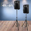 HOLA! MUSIC PAIR OF PA SPEAKER STANDS, PROFESSIONAL HEAVY-DUTY HPS-500PA - BLACK