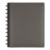 TUL® Note-Taking System Discbound Leather Cover, Letter, 60 Sheets, Gray