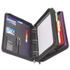 SAMSONITE VINYL 3-RING PADFOLIO WITH HANDLES AND SHOULDER STRAP - BLACK