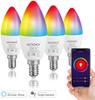 XODO SMART WI-FI A19 CANDELABRA LED BULBS DIMMABLE APP & VOICE 4-PACK - WHITE