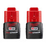 MILWAUKEE 48-11-2411 M12 REDLITHIUM 2 PACK - CP BAT - BLACK, RED New