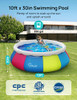 EVAJOY 10FT X 30IN ABOVE GROUND SWIMMING POOL EASY SET Inflatable RING MULTI