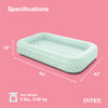 INTEX KIDS TRAVEL AIR MATTRESS INFLATABLE BED HAND PUMP 66810EP - MINT GREEN New
