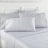 SHAVEL HOME PRODUCTS SEERSUCKER SHEET SET KING GINGHAM GRAY - WHITE/GRAY New