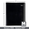 OFFICE DEPOT 13-MONTH MONTHLY PLANNER 7" X 9" BLACK JAN 2026 - JAN 2027 New