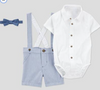 CARTER'S JUST ONE YOU BABY BOY'S STRIPED SUSPENDER SHORTALLS - SIZE 9M - BLUE New