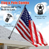 HANGMAICOME AMERICAN FLAG POLE KIT 5FT HEAVY DUTY STAINLESS STEEL FLAGPOLE BLACK