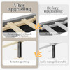YAHEETECH UPHOLSTERED PLATFORM BED FRAME WOODEN SLAT SUPPORT QUEEN - LIGHT GRAY