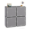 NEUTYPE CUBE STORAGE ORGANIZER WITH DOORS 4-CUBE STORAGE SHELVES - DARK GRAY