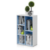 FURINNO LUDER 5-CUBE BOOKSHELF, REVERSIBLE BOOKCASE, 9.4" x 19.5" x 31.5" - BLUE