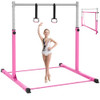 SAFLY FUN GYMNASTICS BAR FOR KIDS AGES 3-15 FOR HOME WY-01 - STEADY STEEL ‎PINK