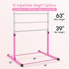SAFLY FUN GYMNASTICS BAR FOR KIDS AGES 3-15 FOR HOME WY-01 - STEADY STEEL ‎PINK