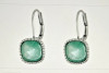 THE SAK CUSHION STONE LEVERBACK DANGLE EARRINGS NWT WOMENS - SILVER & AQUA