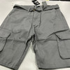 BLU ROCK NWT BLU ROCK MEN'S SMOKE CARGO BELTED BERMUDA SHORT - SIZE: 34 - GRAY New