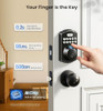 VEISE FINGERPRINT DOOR LOCK, KEYLESS ENTRY, ELECTRONIC, KS02A - MATTE BLACK