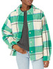 SJB10043 Bandier Sincerely Jules X Aspen Sherpa Jacket Medium Green Plaid New