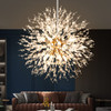 Modern Gold Crystal Chandeliers Firework, 8-Light Dandelion Chandelier New
