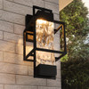PARTPHONER MODERN OUTDOOR LIGHT FIXTURE DUSK TO DAWN LIGHTING 15"H - BLACK