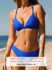 CUPSHE BIKINI SET TWO PIECE SWIMSUITS V NECK LOW RISE WOMEN XS COBALT BLUE