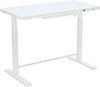 UNCAGED ERGONOMICS RISE UP GLASS ELECTRIC STANDING DESK ADJUSTABLE HEIGHT WHITE