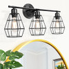 SHINE HAI 3-LIGHT INDUSTRIAL BATHROOM VANITY LIGHTS W200004P3 - BLACK
