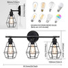 SHINE HAI 3-LIGHT INDUSTRIAL BATHROOM VANITY LIGHTS W200004P3 - BLACK