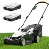 LITHELI CORDLESS LAWN MOWER 2*20V ELECTRIC LAWN MOWERS 16" BLACK & WHITE