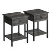 VASAGLE Nightstands Set of 2, End Tables, Side Tables with Drawer and Shelf