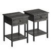 VASAGLE Nightstands Set of 2, End Tables, Side Tables with Drawer and Shelf
