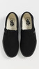 VANS MEN'S VANS CLASSIC SLIP-ON SKATE SHOES - SIZE: MEN 9.5 WOMEN 11 - BLACK