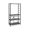 ORIGAMI R2 SERIES FOLDING STEEL STORAGE RACK WITH ADJUSTABLE SHELVES - BLACK